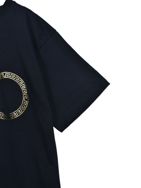 【ICONIQ】 V ゴールド箔プリント ショートスリーブ TEE