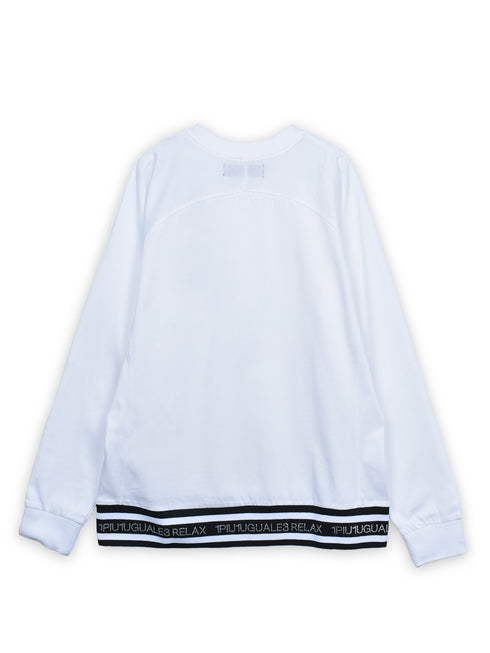 【1PIU1UGUALE3 RELAX】1PIU1UGUALE3 RHINSTONE HEM L/T ラインストーンヘムロングスリーブTシャツ