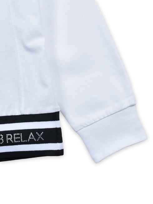 【1PIU1UGUALE3 RELAX】1PIU1UGUALE3 RHINSTONE HEM L/T ラインストーンヘムロングスリーブTシャツ