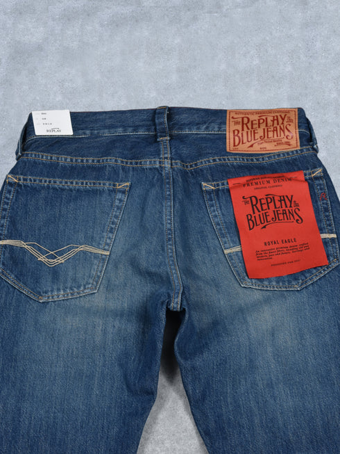 【REPLAY】 スリムフィットNEAAL ユーズド加工デニム