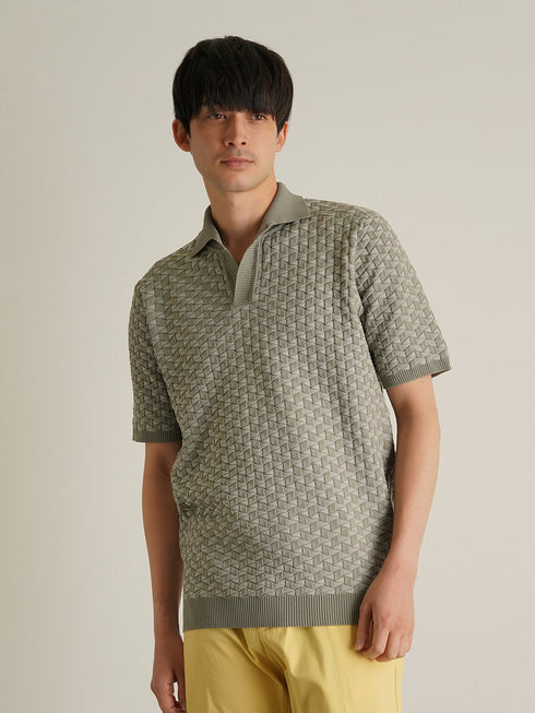 【G-STAGE】 ケーブル柄ニットポロ