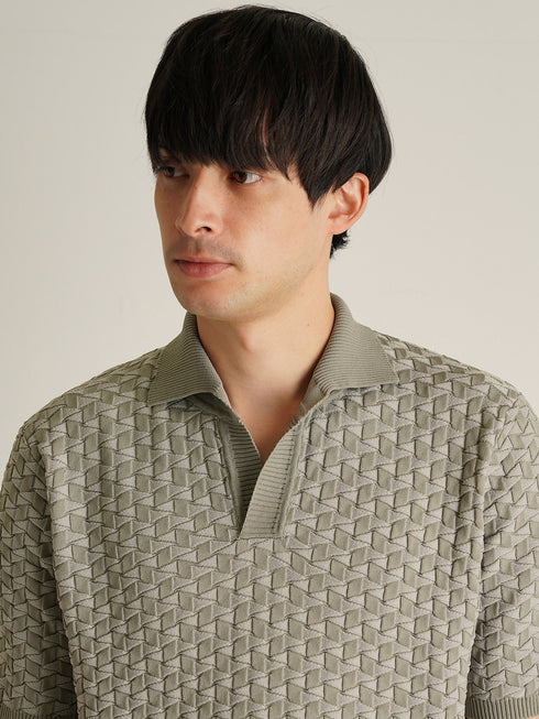 【G-STAGE】 ケーブル柄ニットポロ