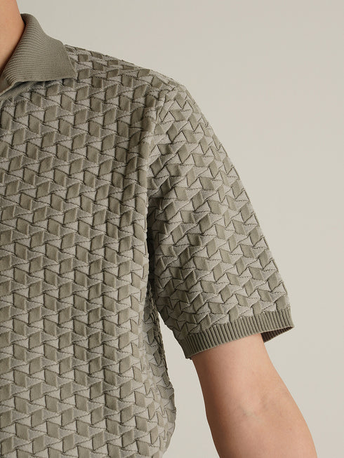 【G-STAGE】 ケーブル柄ニットポロ