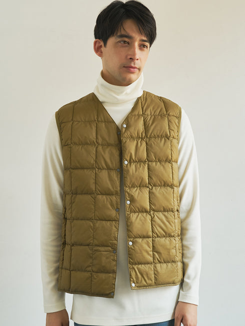 【TAION】 ベーシック Vネックボタン インナーダウンベスト