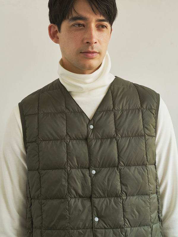 【TAION】 ベーシック Vネックボタン インナーダウンベスト