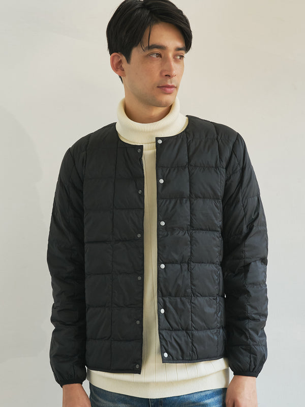 【TAION】 ベーシック クルーネックボタン インナーダウンジャケット