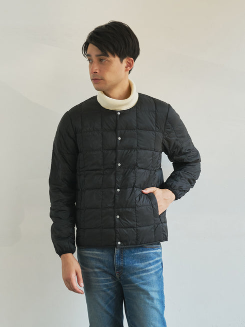 【TAION】 ベーシック クルーネックボタン インナーダウンジャケット