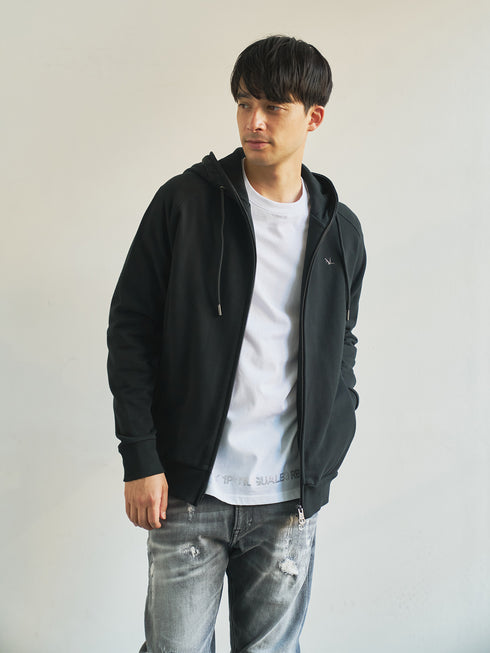 【1PIU1UGUALE3】 HOODED RHINESTONE HOODIE