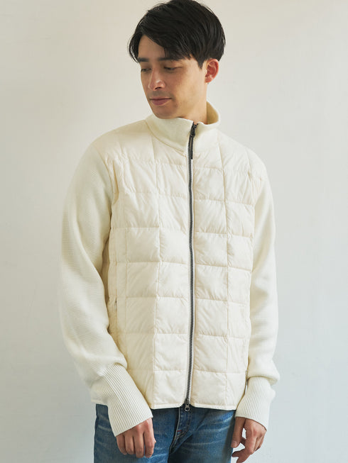 【TAION】ベーシック ハイネックWジップ ニットスリーブダウンジャケット