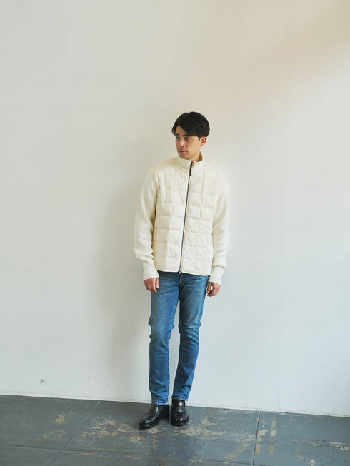 【TAION】ベーシック ハイネックWジップ ニットスリーブダウンジャケット