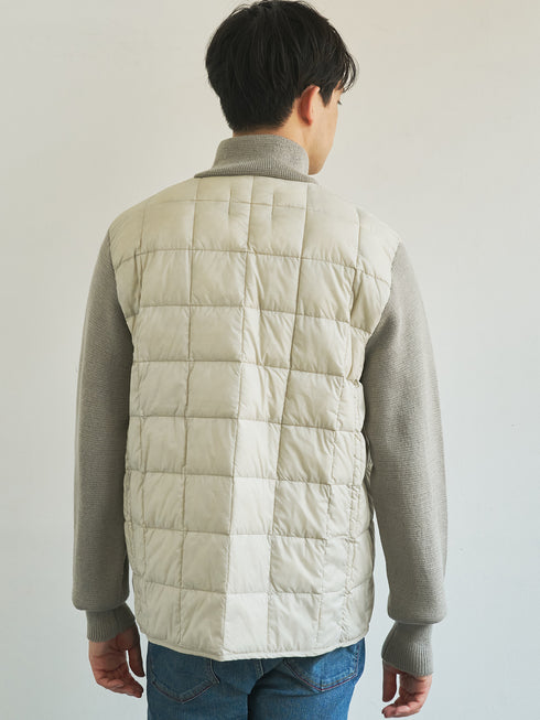 【TAION】ベーシック ハイネックWジップ ニットスリーブダウンジャケット