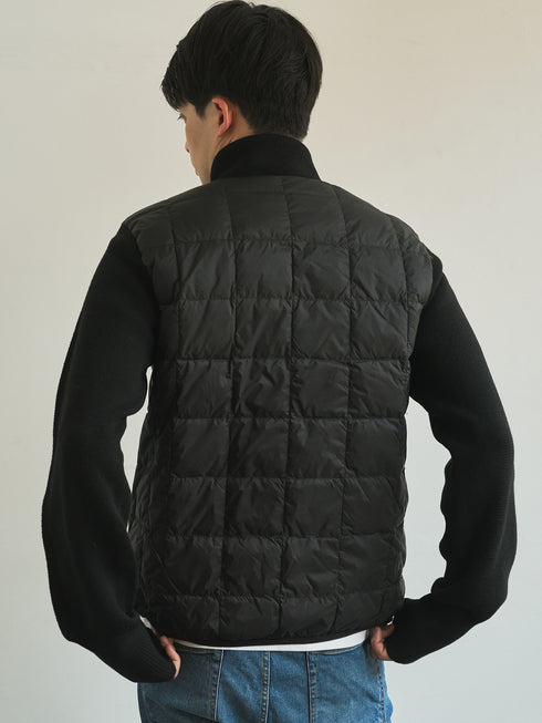 【TAION】ベーシック ハイネックWジップ ニットスリーブダウンジャケット