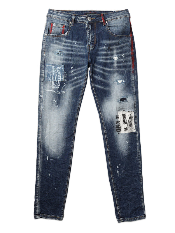 【ADAMUS】 ペイント加工デニムパンツ