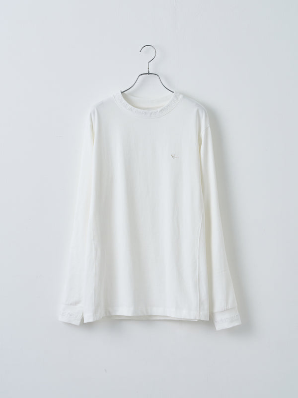 【1PIU1UGUALE3】グロッシー刺繍ネックロゴロングTシャツ