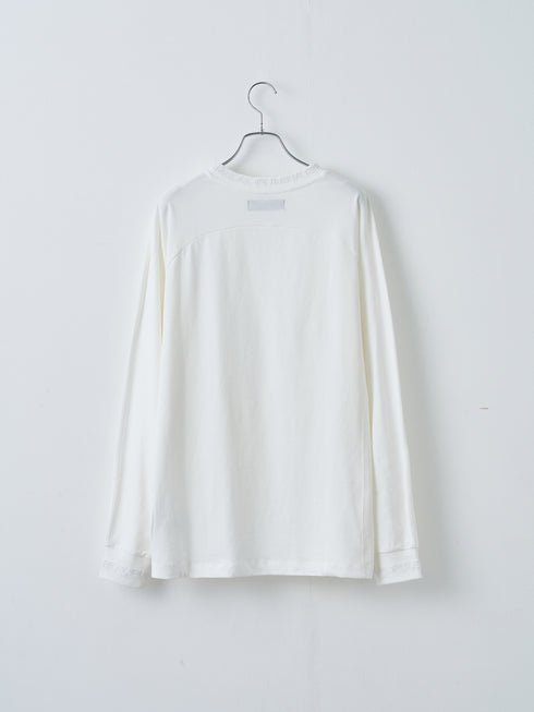 【1PIU1UGUALE3】グロッシー刺繍ネックロゴロングTシャツ