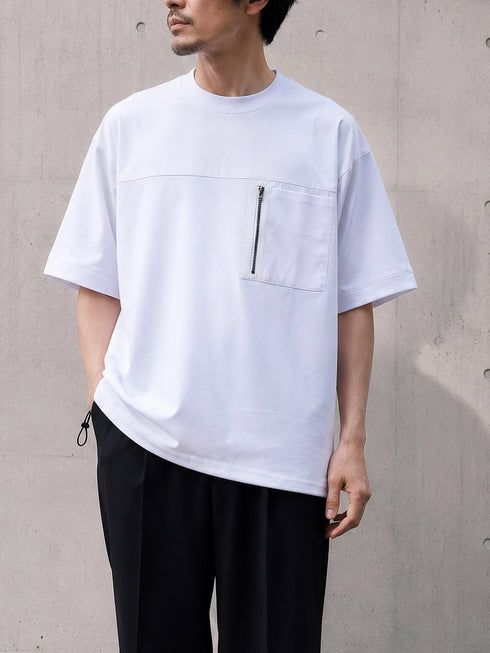 【TRANSITION】ストレッチナイロン切り替えパネルTEE