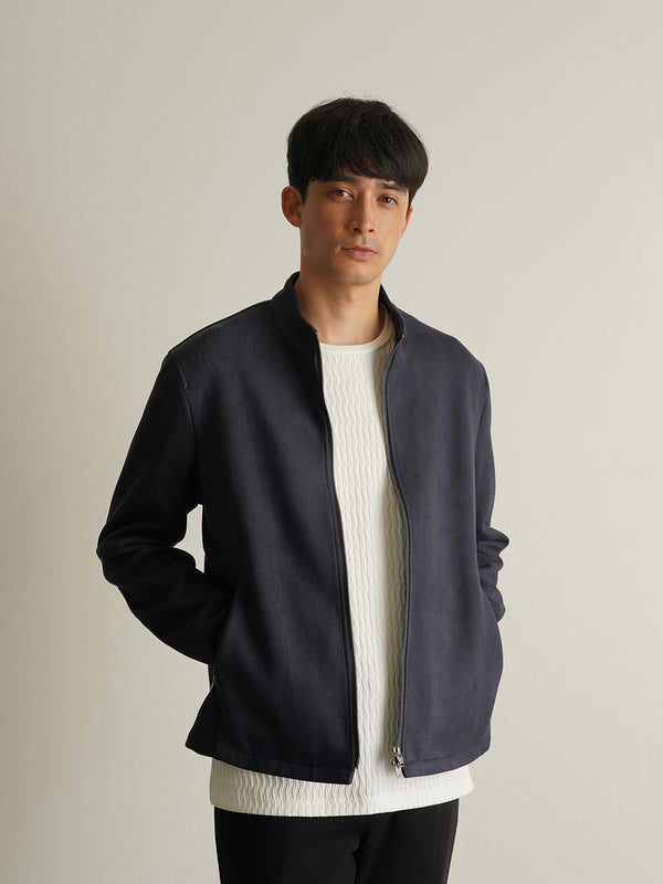【CUSTOM CULTURE】ポンチスエード スタンドカラー ブルゾン