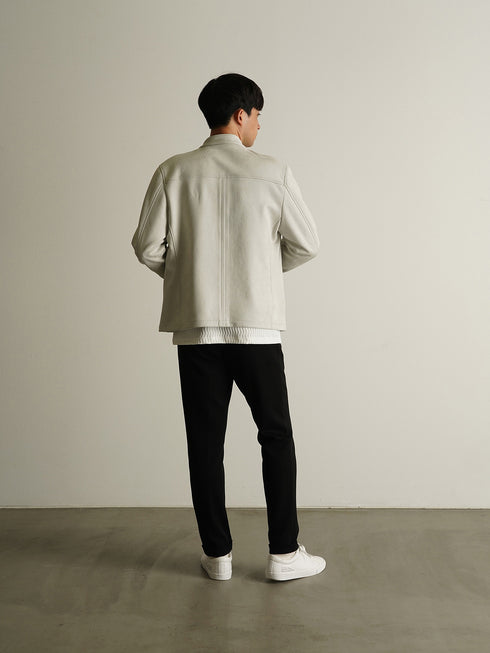 【CUSTOM CULTURE】ポンチスエード スタンドカラー ブルゾン