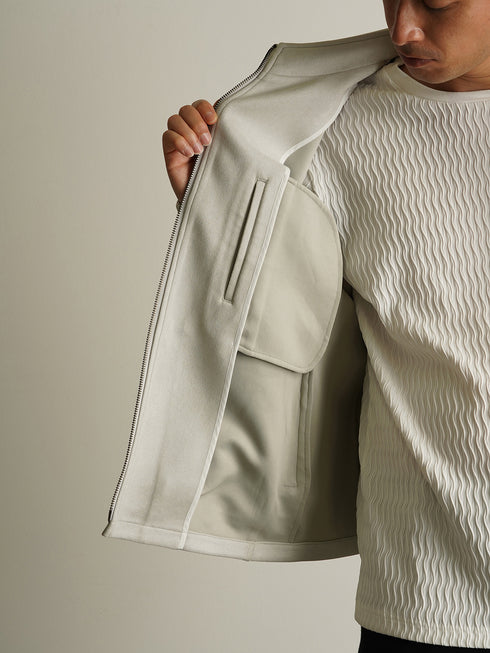 【CUSTOM CULTURE】ポンチスエード スタンドカラー ブルゾン