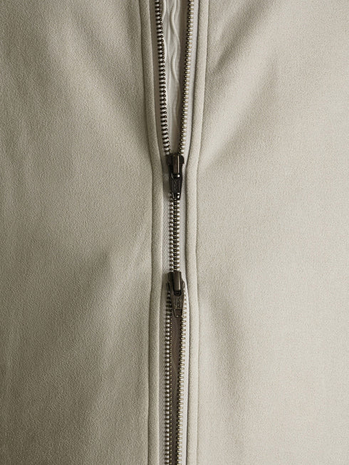 【CUSTOM CULTURE】ポンチスエード スタンドカラー ブルゾン