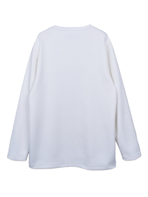 【Custom Culture】キルト風ダイヤ柄ジャガードロングスリーブTシャツ