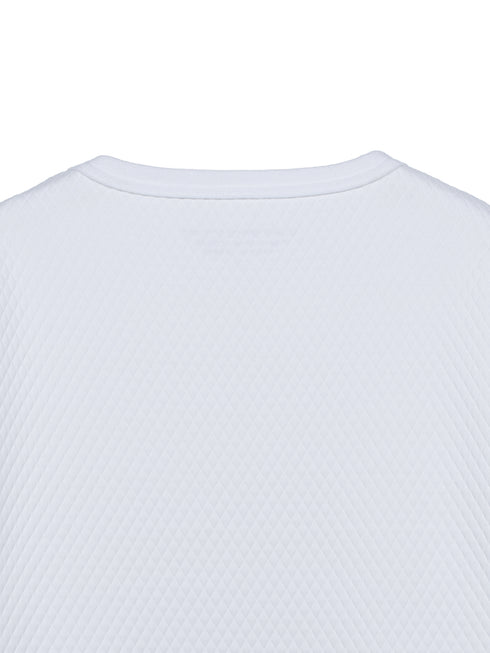 【Custom Culture】キルト風ダイヤ柄ジャガードロングスリーブTシャツ