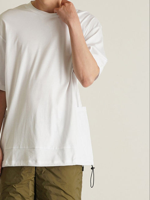 【TRANSITION】シルケットスムース天竺ナイロンワッシャー切り替えPK tee