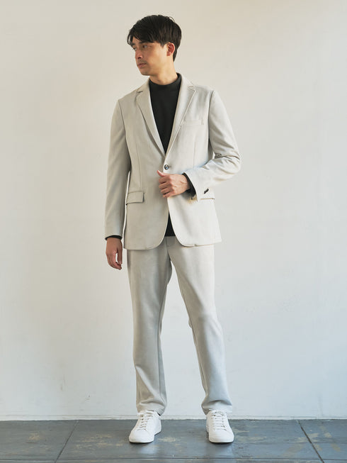 【TRANSITION】グレンチェックジャガードモックネックロングスリーブTEE