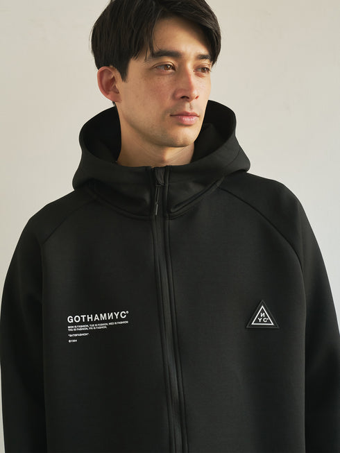 【TRANSITION×GOTHAM NYC】別注 ボンディングT/Rダンボールニットフロントジップパーカー