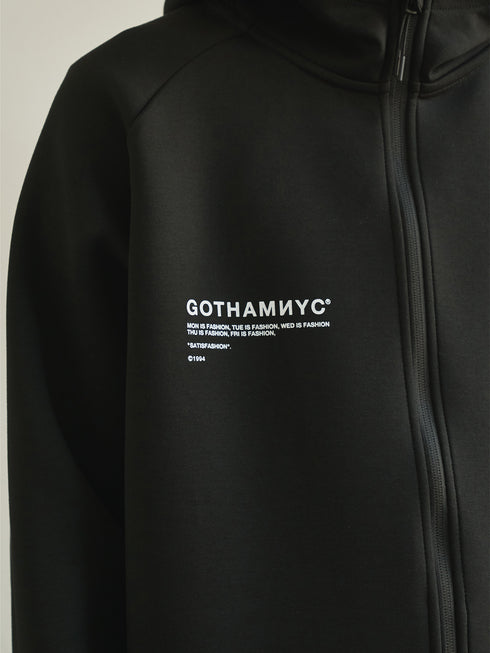 【TRANSITION×GOTHAM NYC】別注 ボンディングT/Rダンボールニットフロントジップパーカー