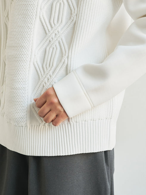 【TRANSITION】ダンボールニット×5ゲージニットクルーネック