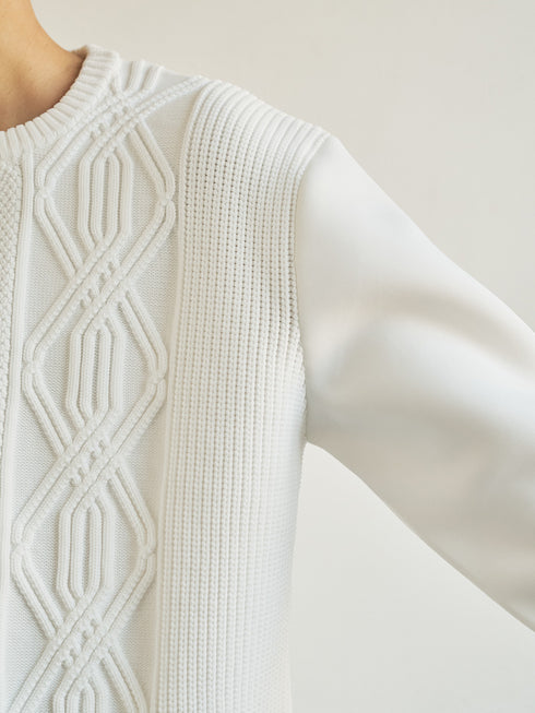 【TRANSITION】ダンボールニット×5ゲージニットクルーネック