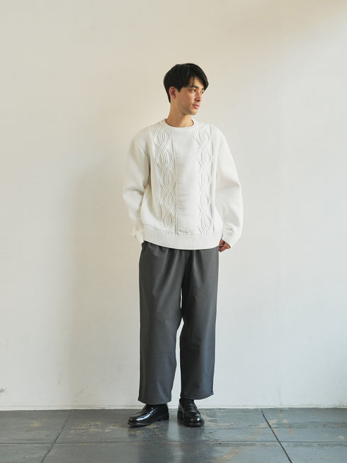 【TRANSITION】ダンボールニット×5ゲージニットクルーネック