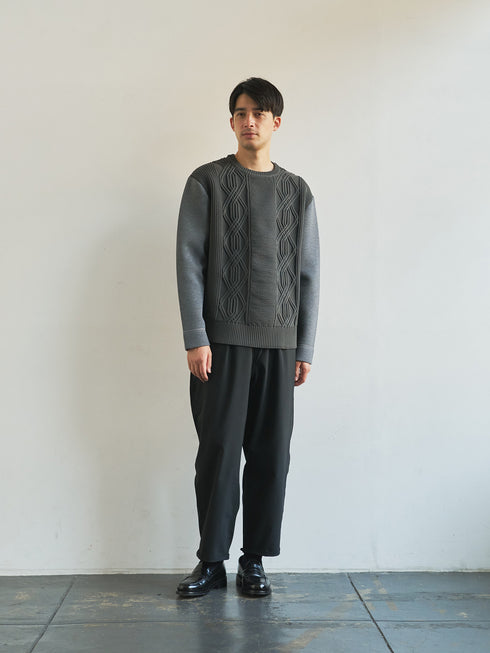 【TRANSITION】ダンボールニット×5ゲージニットクルーネック