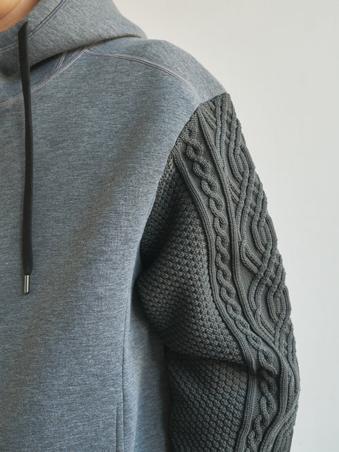 【TRANSITION】ダンボールニット×5ゲージニットフロントジップパーカー