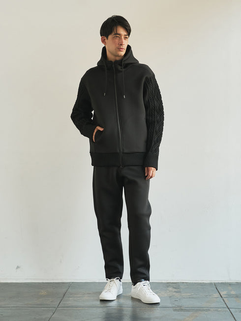 【TRANSITION】ダンボールニット×5ゲージニットフロントジップパーカー