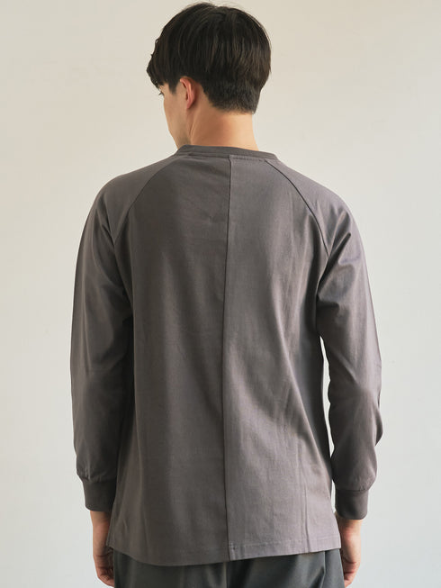 【TRANSITION】フライスパネル切り替えラグランスリーブTEE ロンT