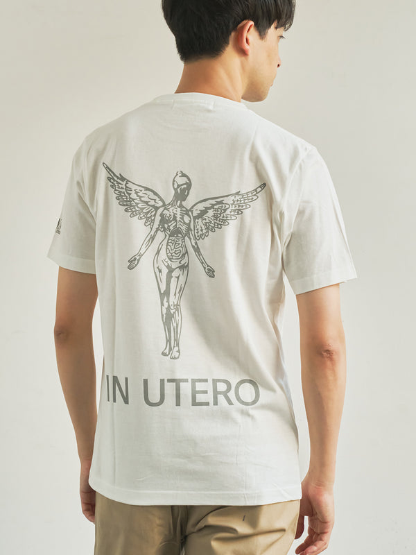 【TRANSITION】シルケット加工天竺 バックプリントTシャツ ICONIQ別注Wネーム