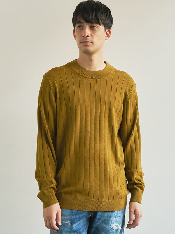 【TRANSITION×G-STAGE】G-STAGE別注ワイドリブ編みモツクネックニット