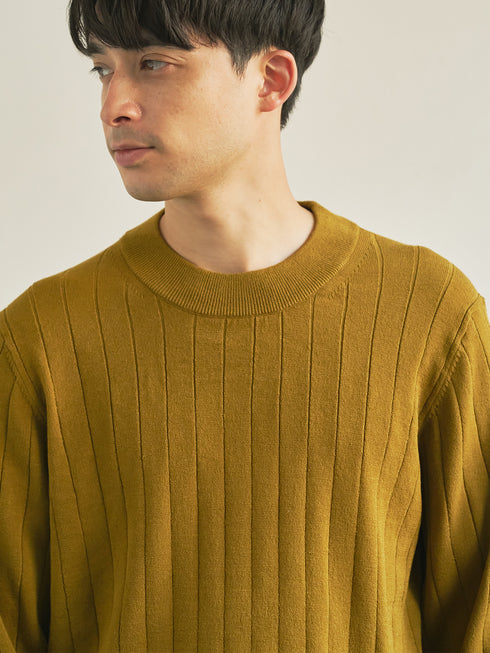 【TRANSITION×G-STAGE】G-STAGE別注ワイドリブ編みモツクネックニット