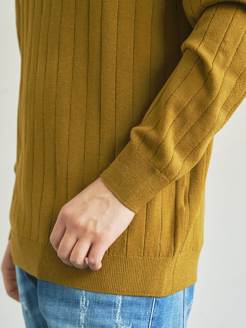 【TRANSITION×G-STAGE】G-STAGE別注ワイドリブ編みモツクネックニット