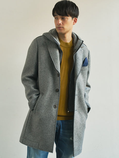 【TRANSITION×G-STAGE】G-STAGE別注ワイドリブ編みモツクネックニット