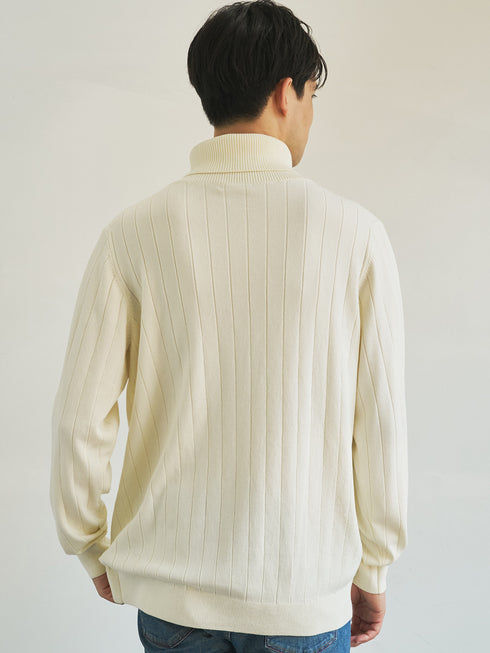 【TRANSITION×G-STAGE】G-STAGE別注ワイドリブ編み タートルネックニット