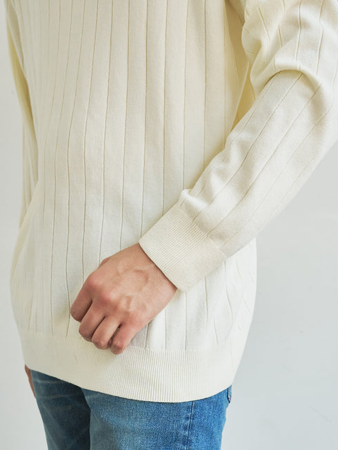 【TRANSITION×G-STAGE】G-STAGE別注ワイドリブ編み タートルネックニット