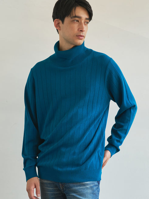 【TRANSITION×G-STAGE】G-STAGE別注ワイドリブ編み タートルネックニット