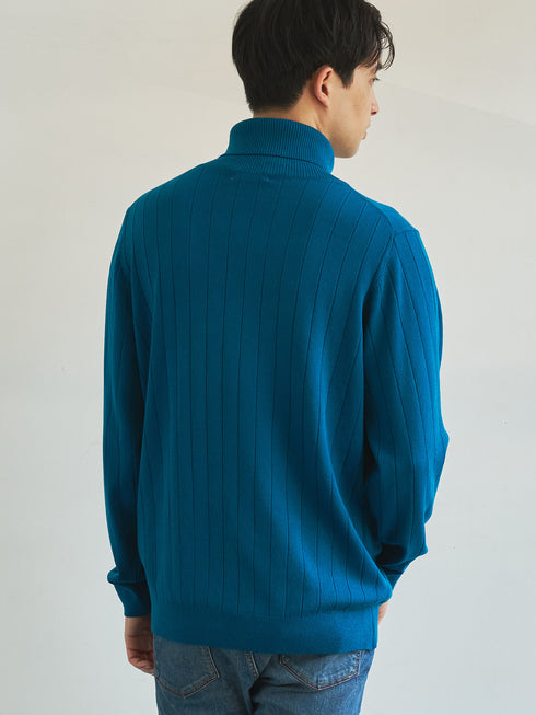 【TRANSITION×G-STAGE】G-STAGE別注ワイドリブ編み タートルネックニット