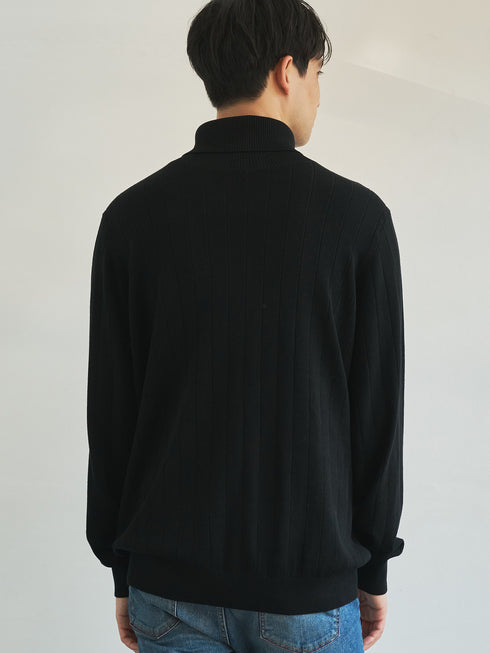 【TRANSITION×G-STAGE】G-STAGE別注ワイドリブ編み タートルネックニット