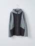 【TRANSITION】ポンチ×ストレッチナイロン切り替えフーデッドブルゾン