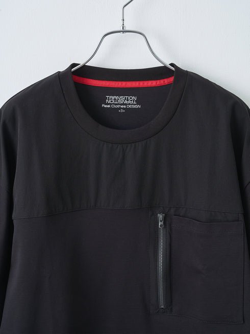 【TRANSITION】ストレッチナイロン切り替えパネルTEE