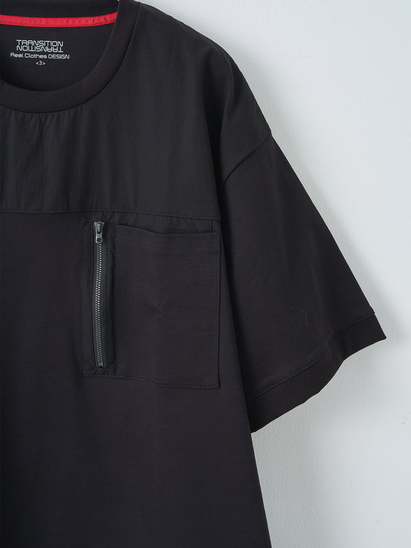 【TRANSITION】ストレッチナイロン切り替えパネルTEE